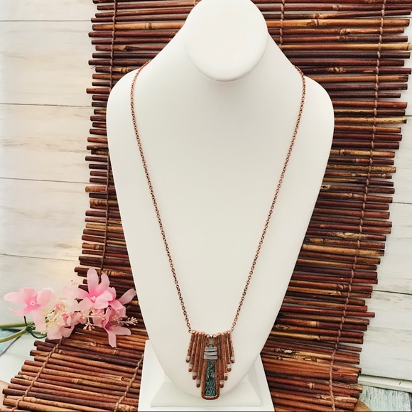 Lucky You Cooper Tone Necklace & Earrings NWT - Picture 2 of 6